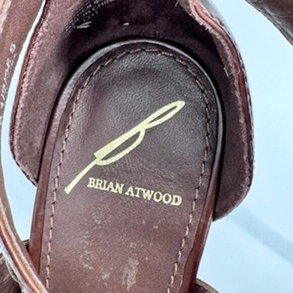 Brian Atwood Cordoba Heels Brown Leather Size 6.5 Heel 5" - Picture 2 of 5